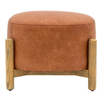 Gallery Interiors Selhurst Footstool in Vintage Brown Leather