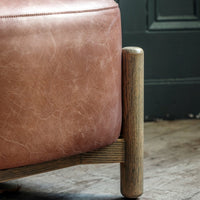 Gallery Interiors Selhurst Footstool in Vintage Brown Leather