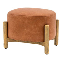 Gallery Interiors Selhurst Footstool in Vintage Brown Leather