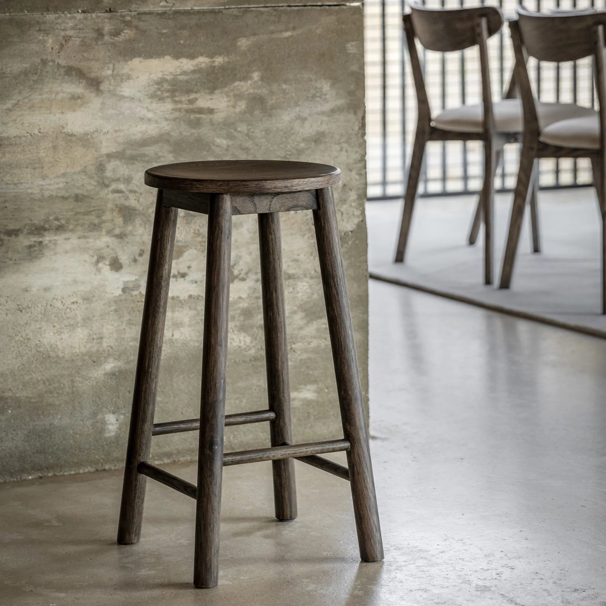 Gallery Interiors Alston Stool in Smoke