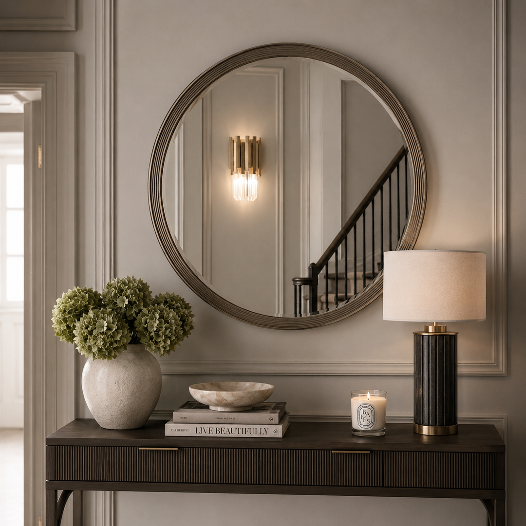 Foyle Wall Mirror - Antique Silver