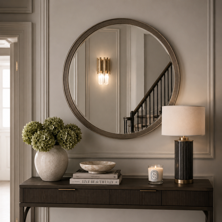 Foyle Wall Mirror - Antique Silver