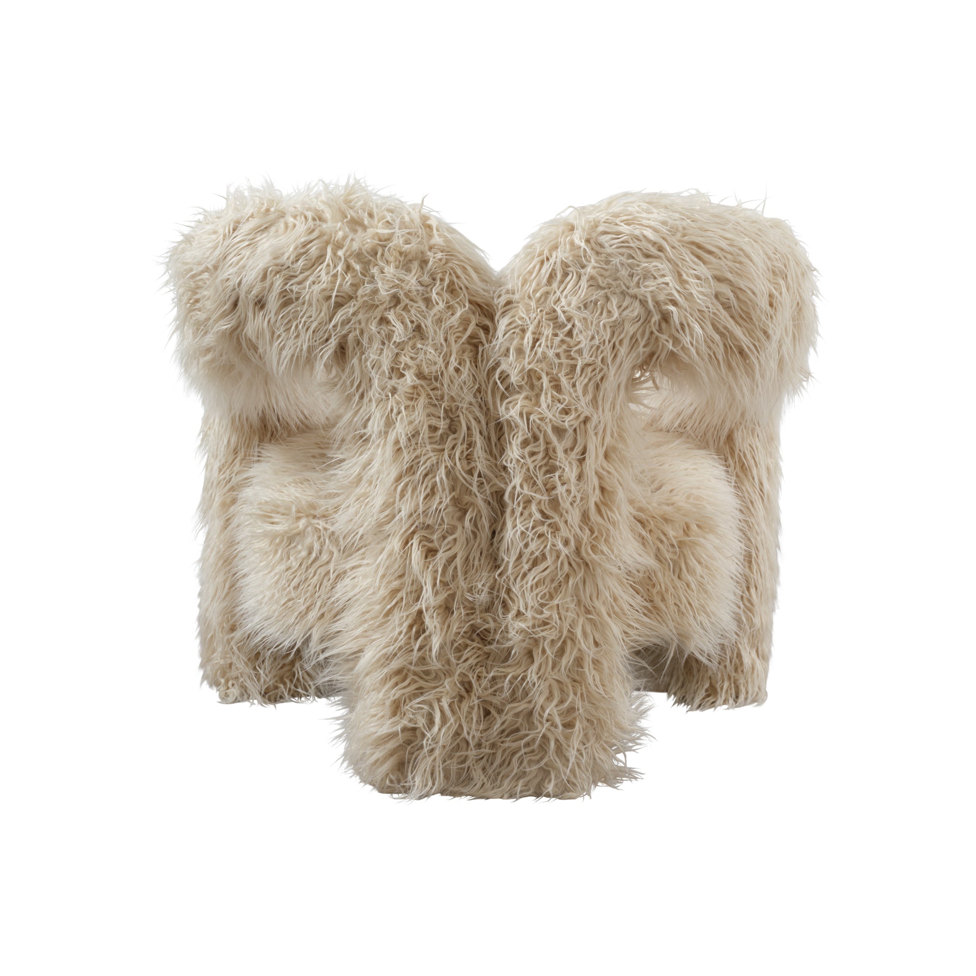 O&Co Deja Accent Chair in Ivory Faux Fur