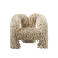 O&Co Deja Accent Chair in Ivory Faux Fur