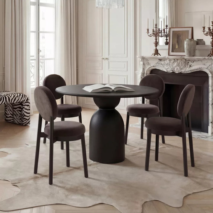 Jura Round Dining Table - Matte Black