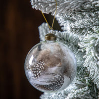 Gallery Interiors Feather Baubles White & Natural (Set of 3)