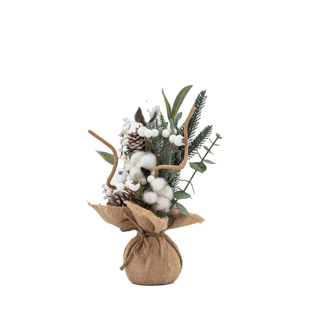 Gallery Interiors Mixed Pine & Cotton Mini Tree - Small