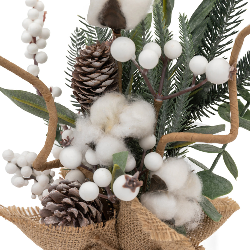 Gallery Interiors Mixed Pine & Cotton Mini Tree - Small