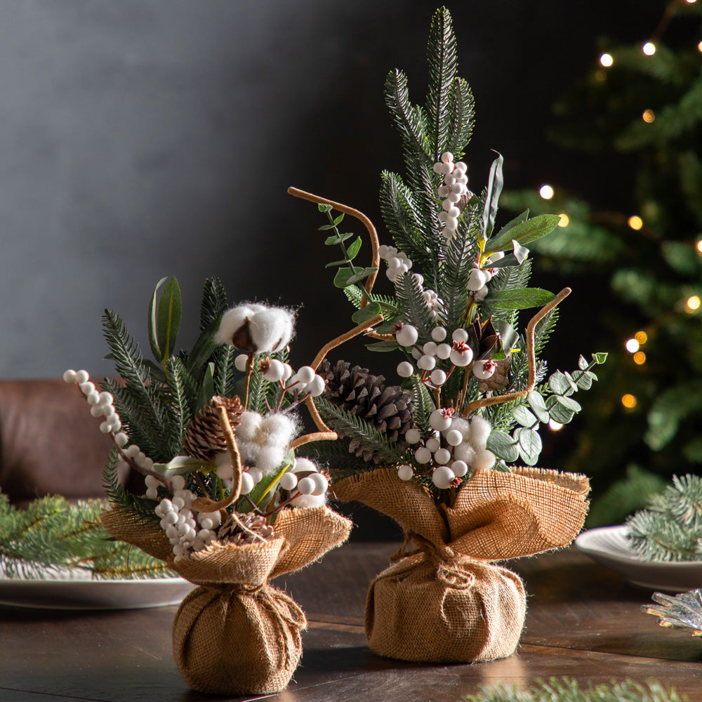 Gallery Interiors Mixed Pine & Cotton Mini Tree - Small