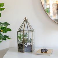 Ivyline Glasshouse Terrarium Antique Brass