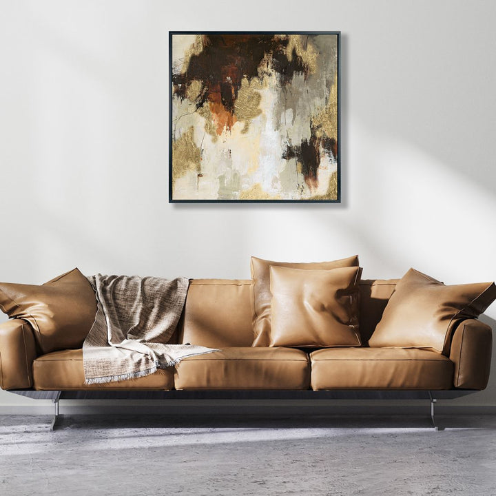 Golden Framed Canvas - Brown