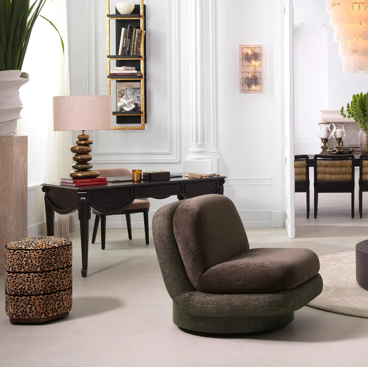 Galiano Mappa Burl Veneer Swivel Chair