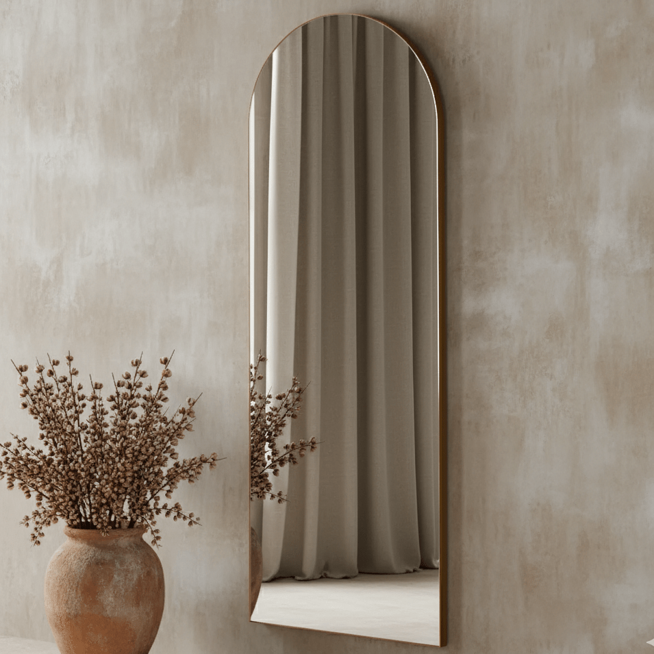 Cora Arched Mirror 120x45cm - Gold Yearn Mirrors 1