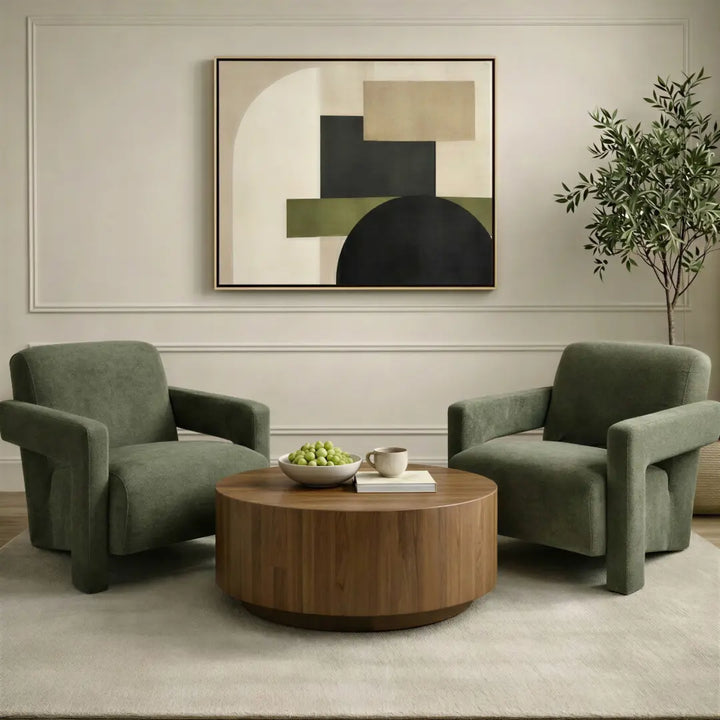 Apex Angular Armchair (Crib 5) - Soft Weave Olive