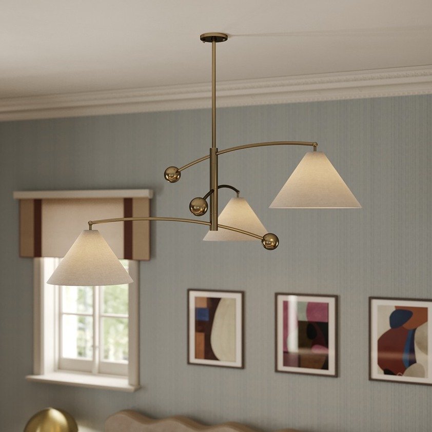 Birdie 3 Light Chandelier - Aged Brass Hudson Valley Lighting 7