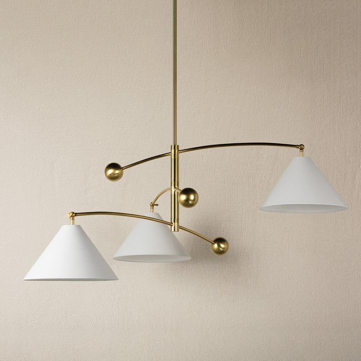 Birdie 3 Light Chandelier - Aged Brass Hudson Valley Lighting 8