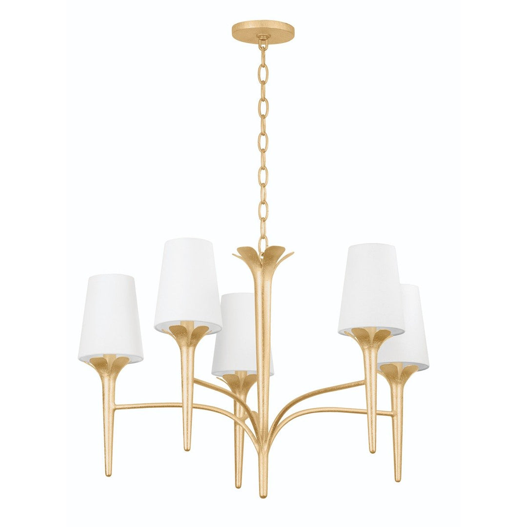 Emily 5 Light Chandelier - Gold Leaf Hudson Valley Lighting 1