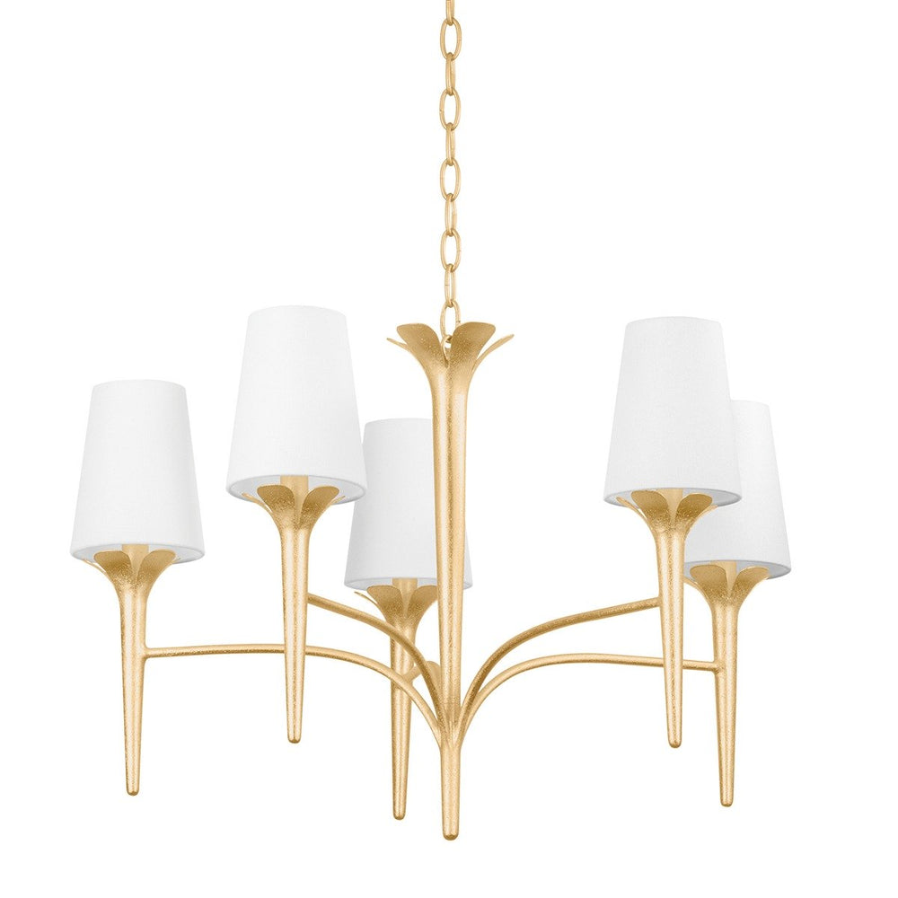Emily 5 Light Chandelier - Gold Leaf Hudson Valley Lighting 2