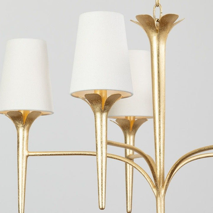 Emily 5 Light Chandelier - Gold Leaf Hudson Valley Lighting 4