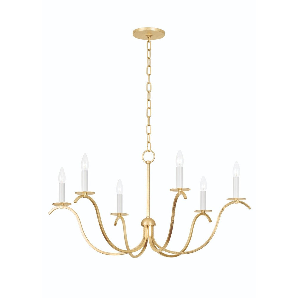 Jaclin 6 Light Chandelier - Gold Leaf Hudson Valley Lighting 2