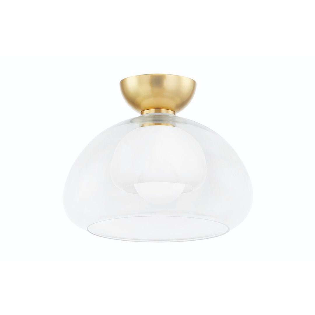 Cortney 1 Light Semi Flush - Aged Brass Hudson Valley Lighting 1