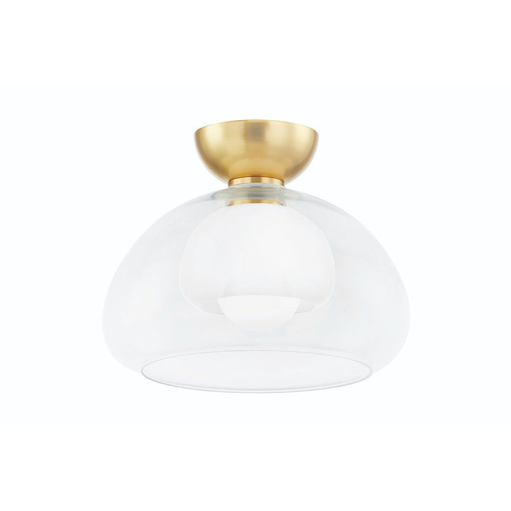 Cortney 1 Light Semi Flush - Aged Brass Hudson Valley Lighting 1