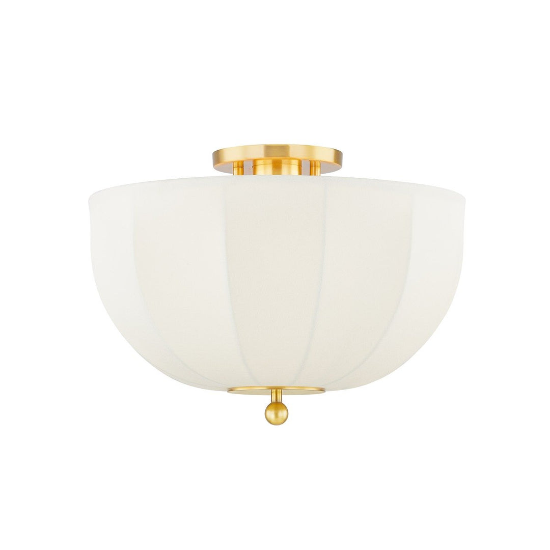 Meshelle 1 Light Flush Mount - Aged Brass Hudson Valley Lighting 1