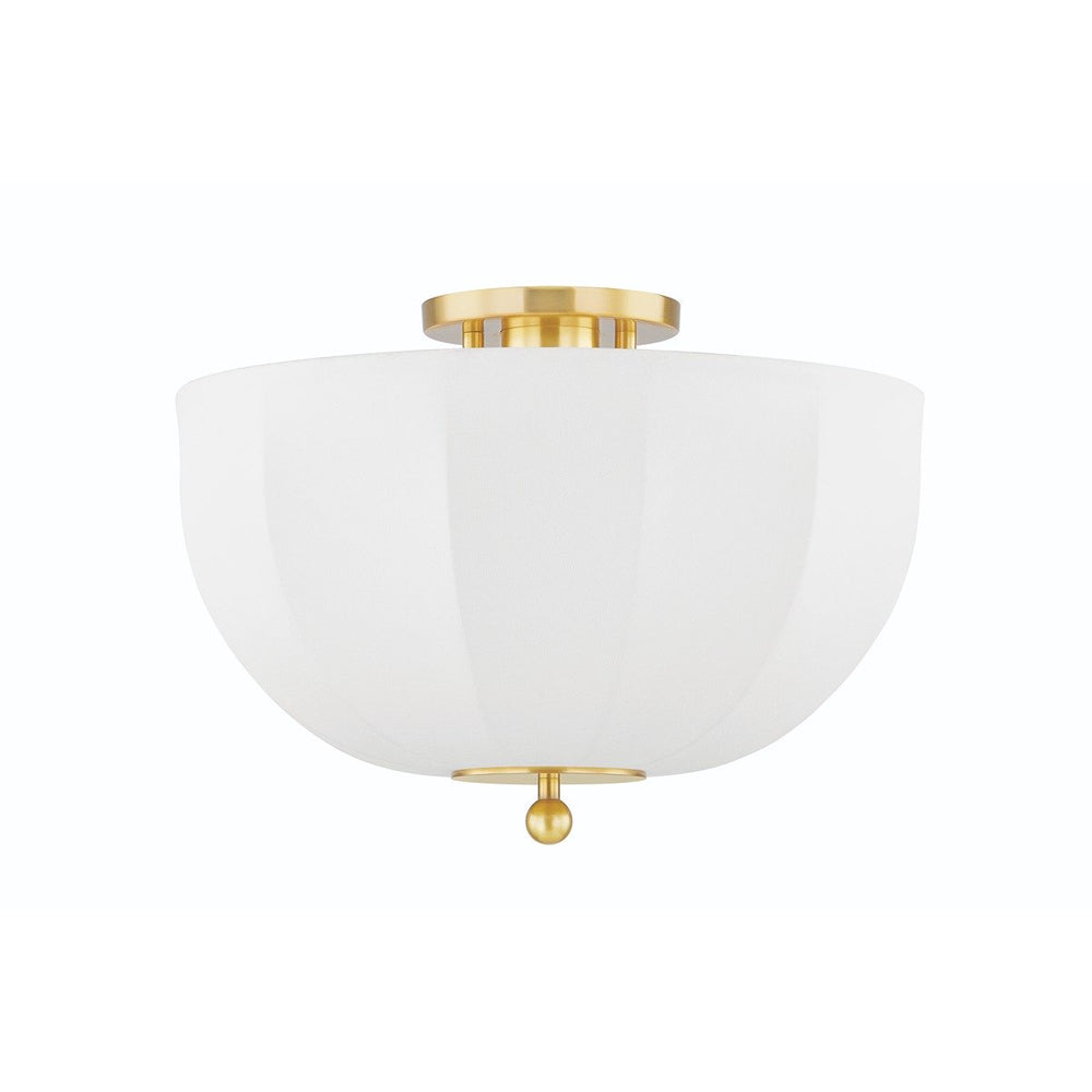Meshelle 1 Light Flush Mount - Aged Brass Hudson Valley Lighting 2