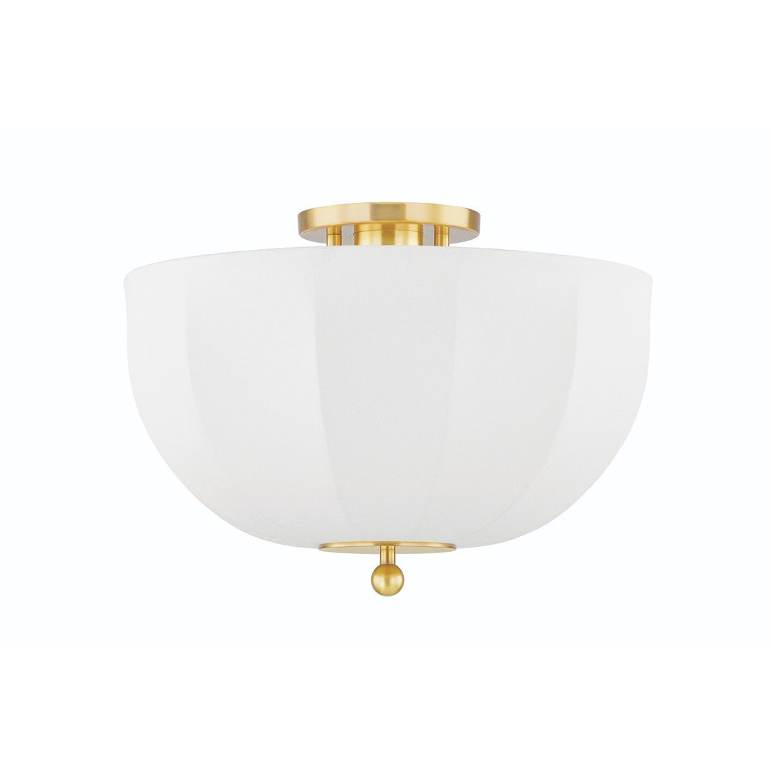 Meshelle 1 Light Flush Mount - Aged Brass Hudson Valley Lighting 2