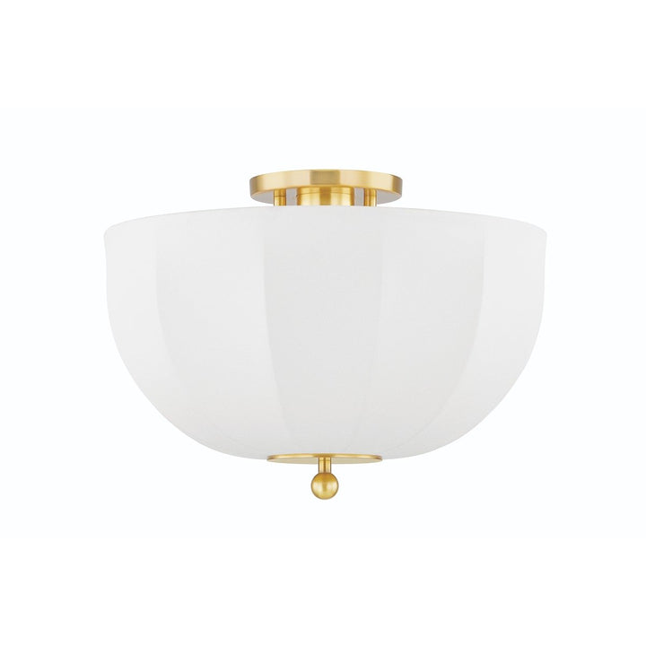 Meshelle 1 Light Flush Mount - Aged Brass Hudson Valley Lighting 2