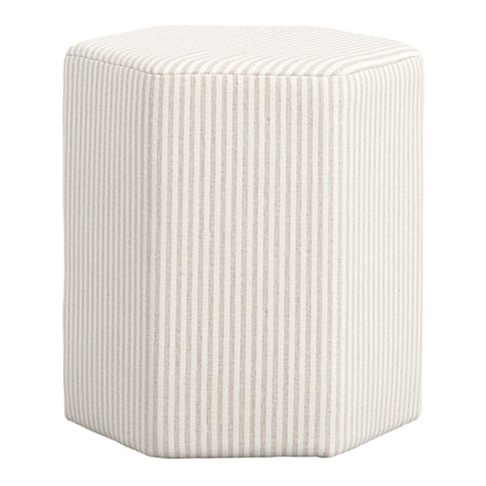 O&Co Shore Thin Stripe Stool in Beige