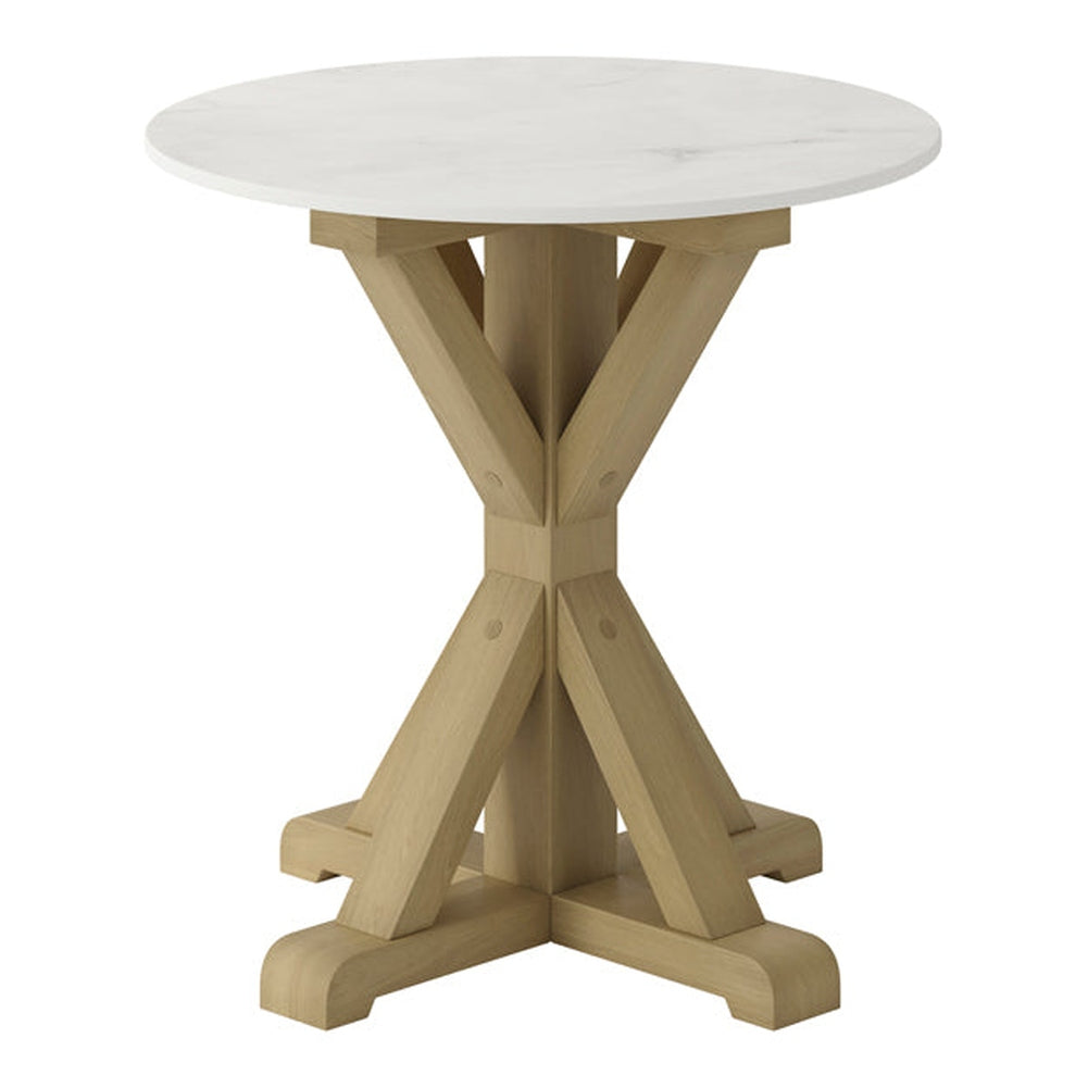 O&Co Harlow Side Table in Stone & Latte