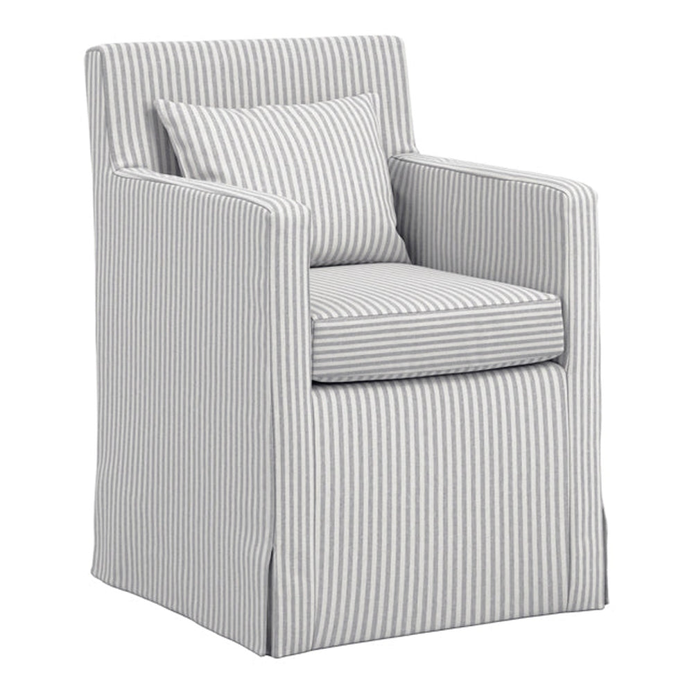 O&Co Etta Thin Stripe Dining Chair in Grey