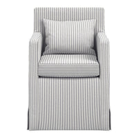 O&Co Etta Thin Stripe Dining Chair in Grey