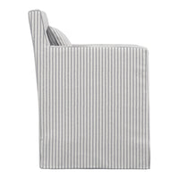 O&Co Etta Thin Stripe Dining Chair in Grey