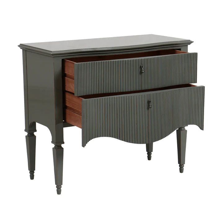 Mindy Brownes Camille Two Drawer Chest in Grey Green