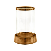 Ivyline Hampton Hurricane Lantern in Antique Brass - Small