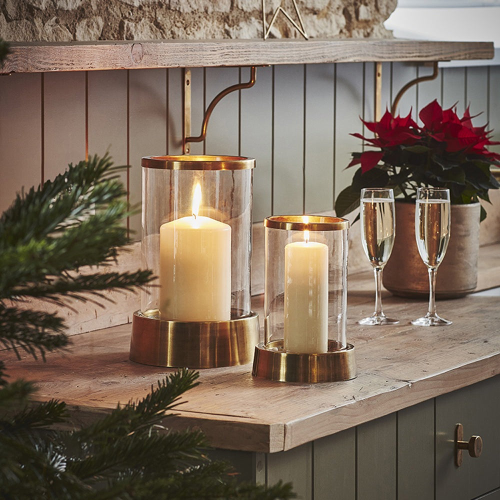 Ivyline Hampton Hurricane Lantern in Antique Brass | Outlet Olivia's 2