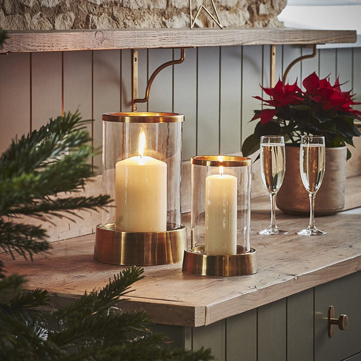 Ivyline Hampton Hurricane Lantern in Antique Brass | Outlet Olivia's 2