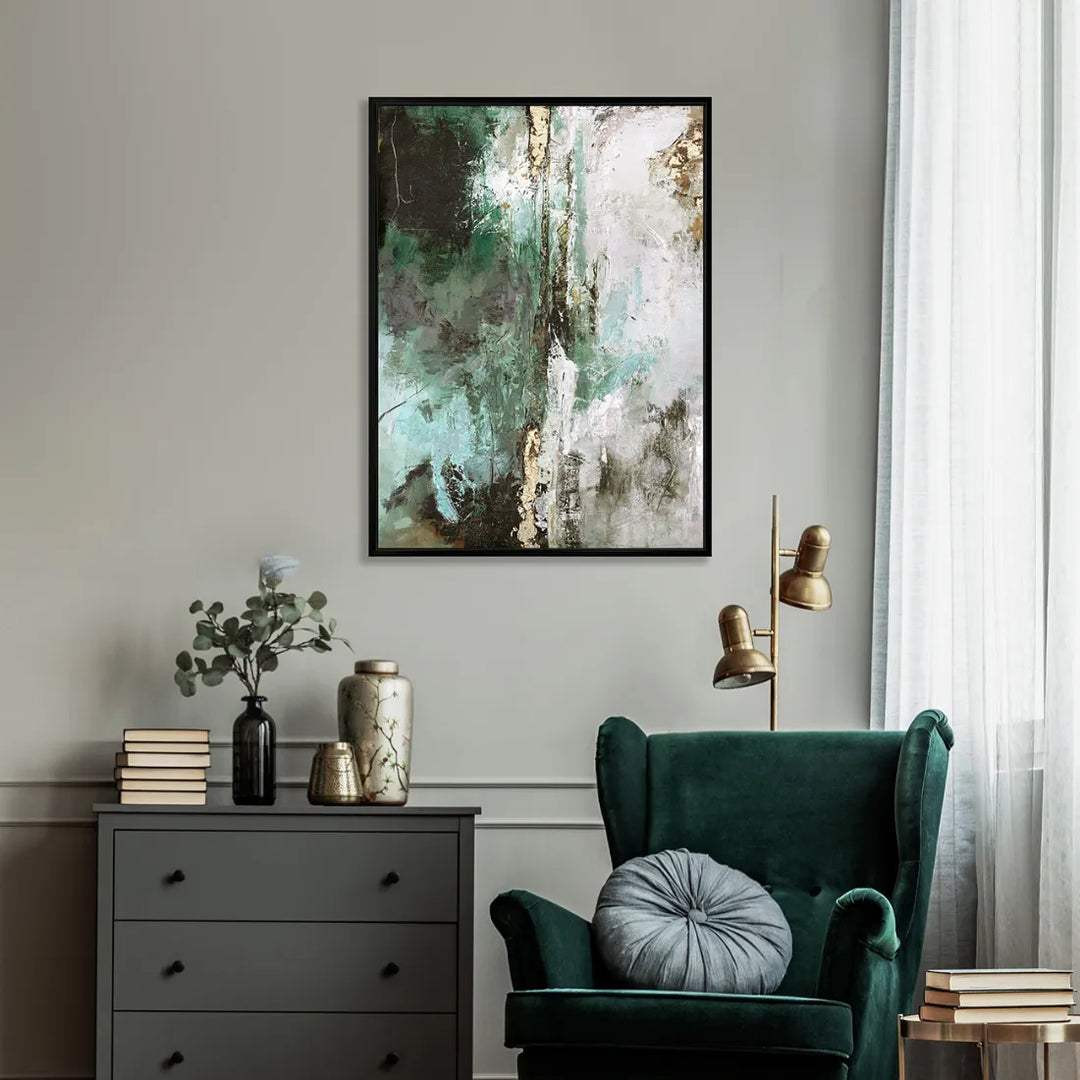 Hillside Framed Canvas - Green