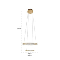 Richmond Interiors Alba Pendant Lamp in Brushed Gold