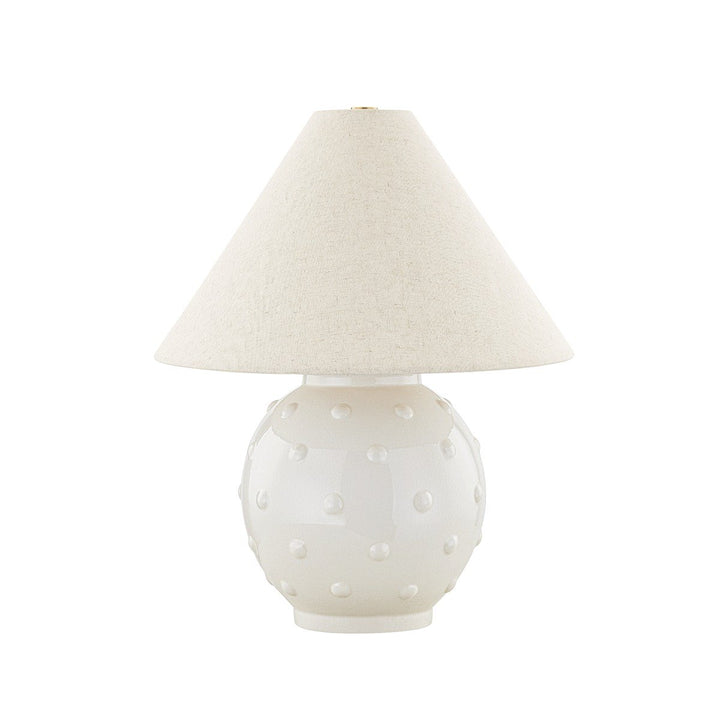 Annabelle 1 Light Table Lamp - Aged Brass & Ceramic Glass Ivory Hudson Valley Lighting 1