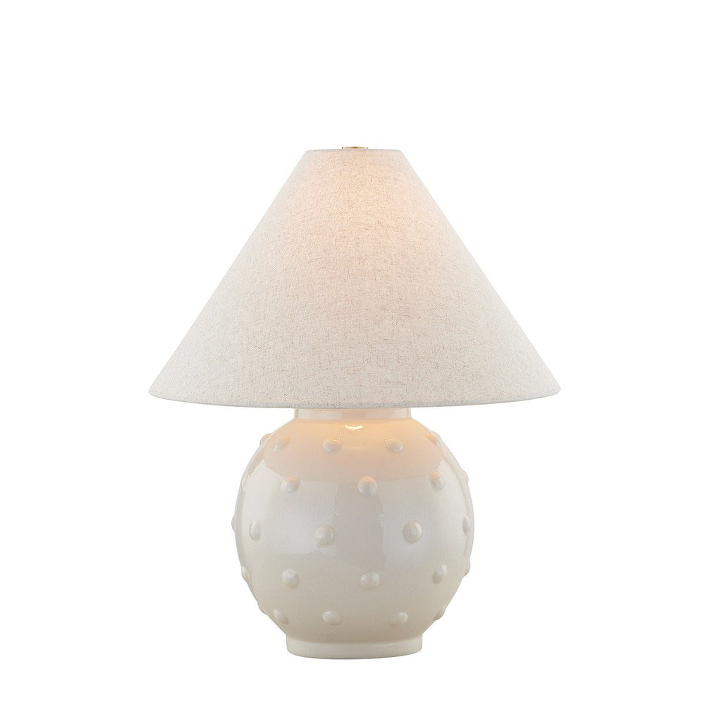 Annabelle 1 Light Table Lamp - Aged Brass & Ceramic Glass Ivory Hudson Valley Lighting 2