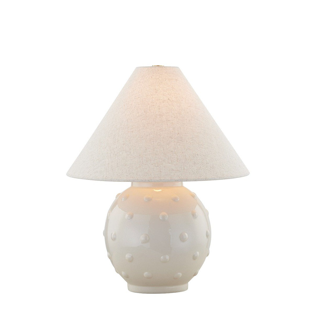 Annabelle 1 Light Table Lamp - Aged Brass & Ceramic Glass Ivory Hudson Valley Lighting 2