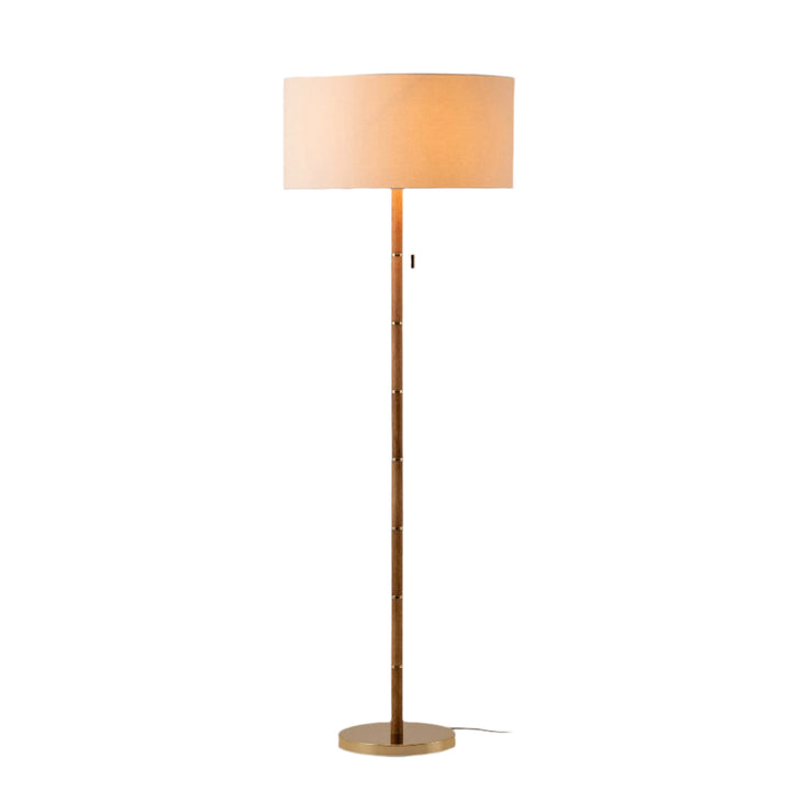 Disk Floor Lamp - Wood & Brass houseof 1