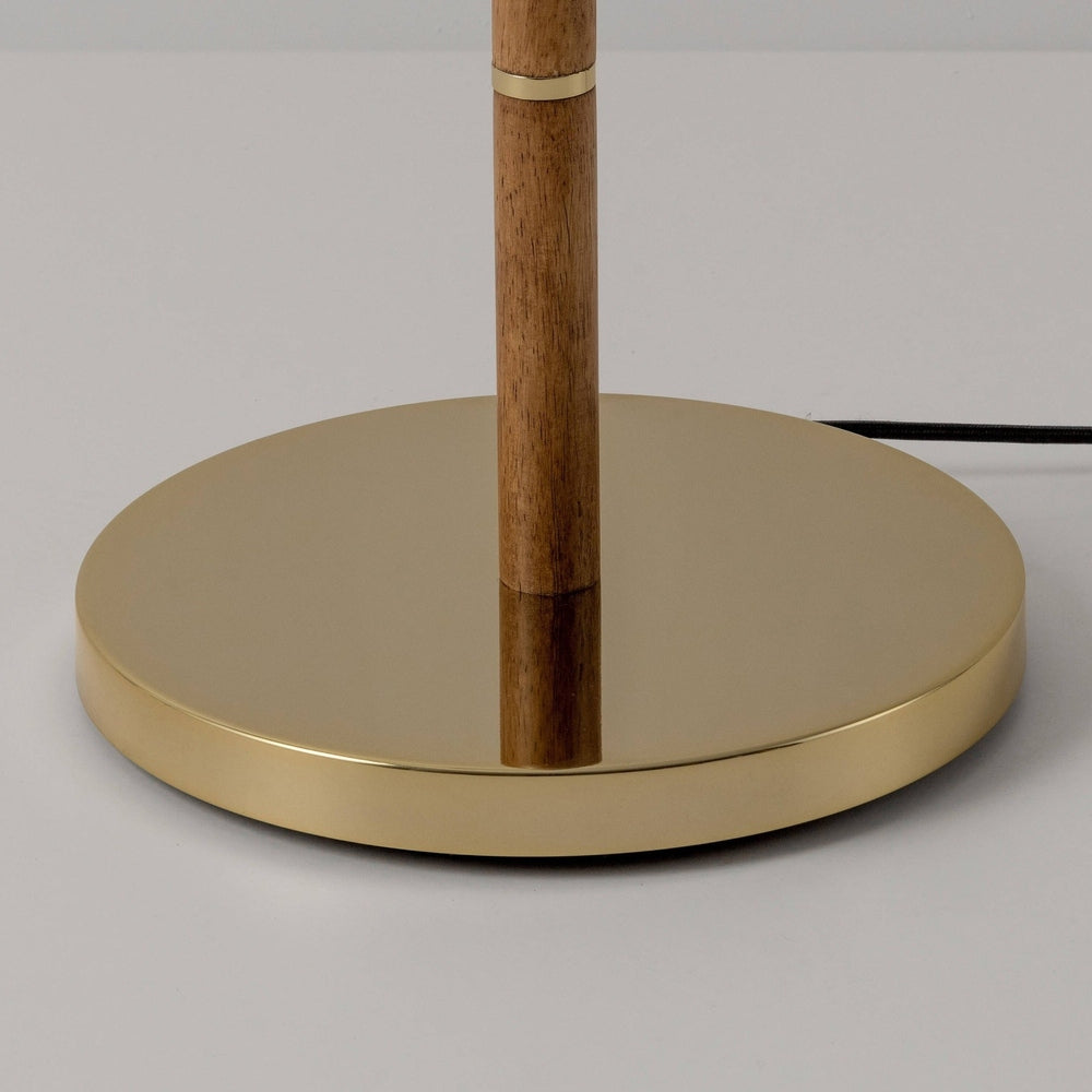 Disk Floor Lamp - Wood & Brass houseof 2