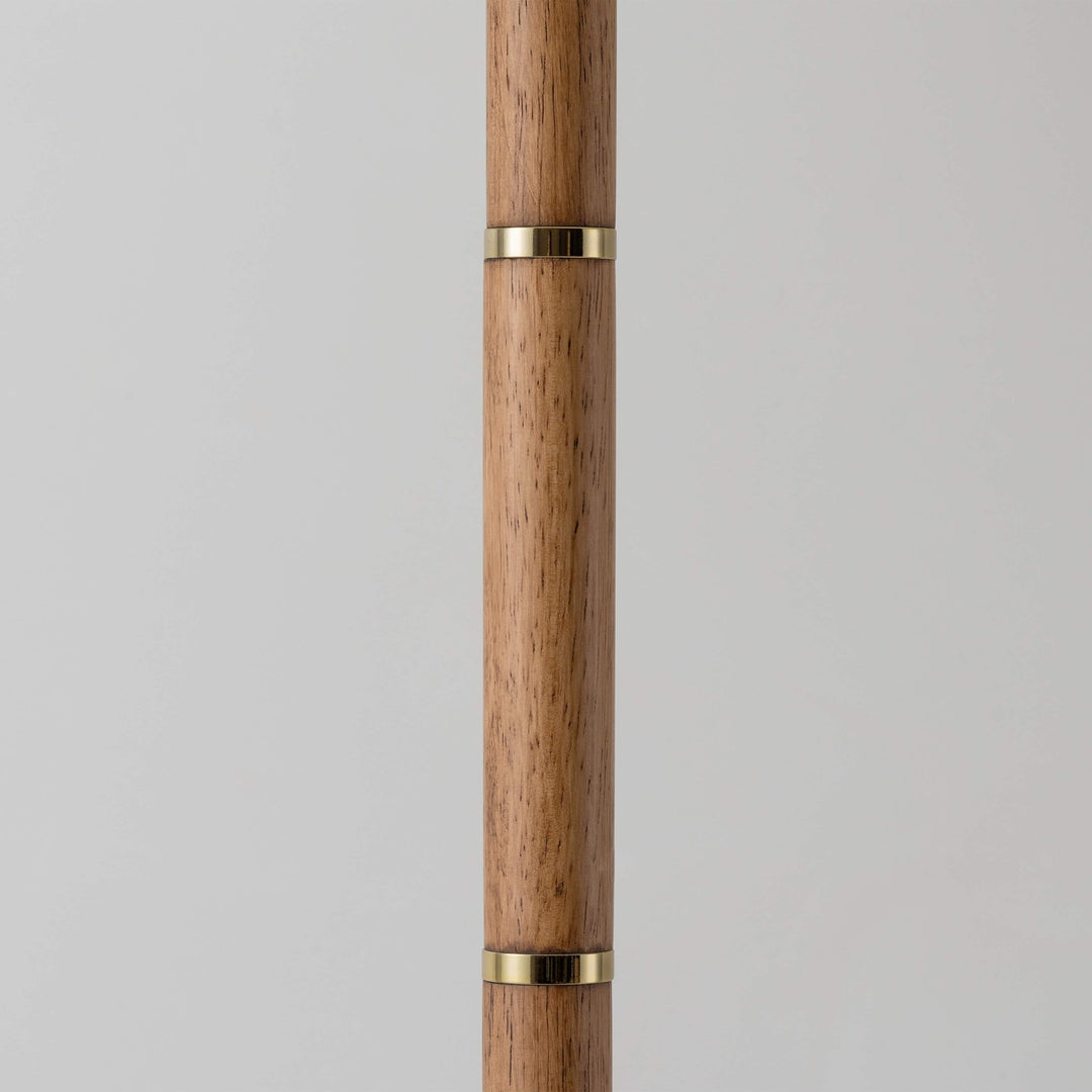 Disk Floor Lamp - Wood & Brass houseof 3