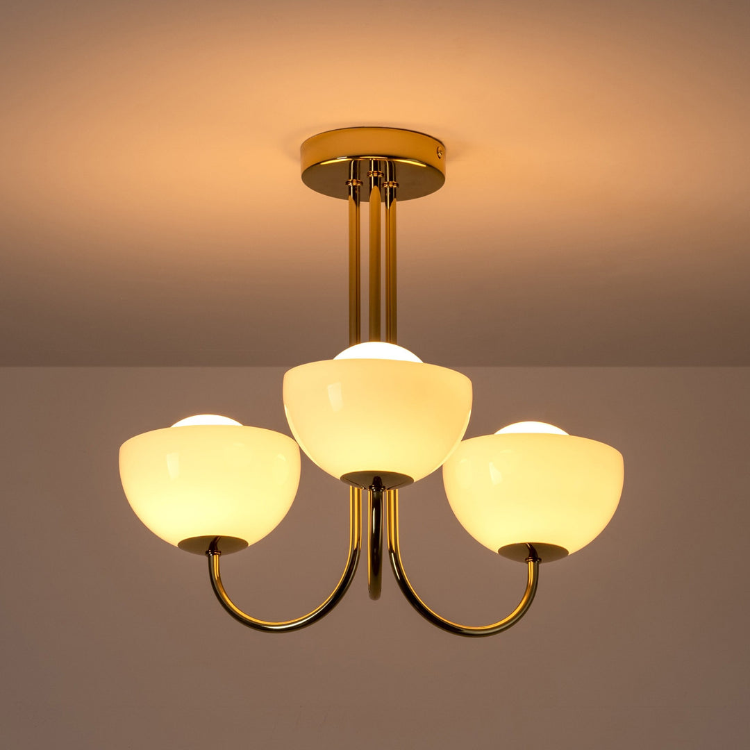 Glass Bowl Ceiling Light - Brass houseof 4