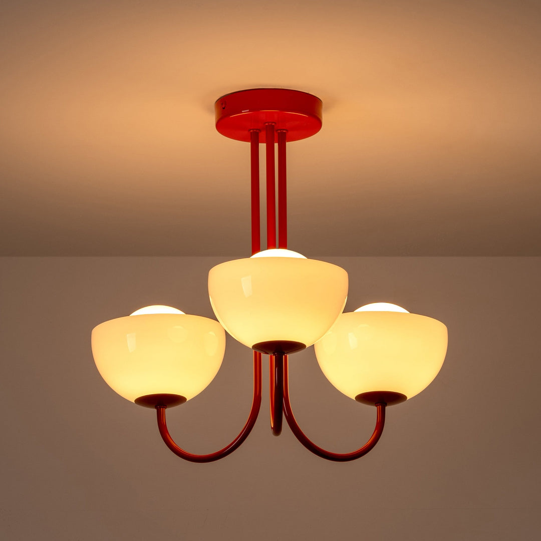 Glass Bowl Ceiling Light - Red houseof 4