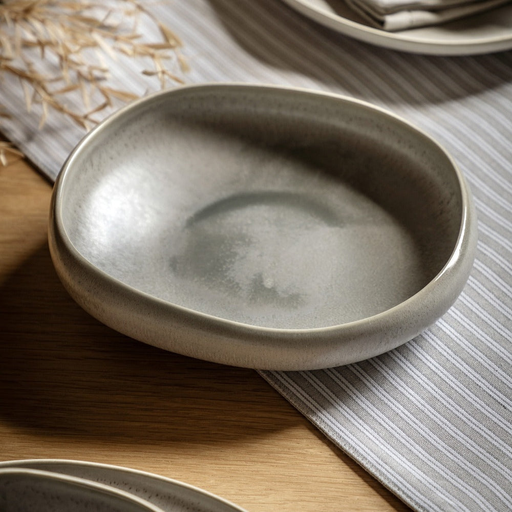 Pebble Glaze Pasta Bowls - Dove Grey Pack of 4 GalleryDirect 2